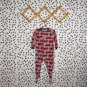 Carter’s Red Fire Truck Toddler Fleece Footed Sleeper Pajamas